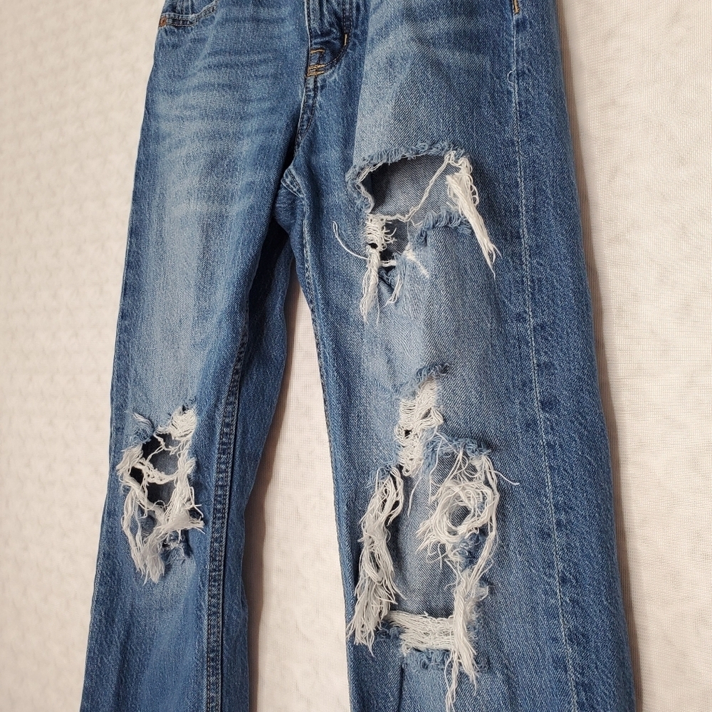 Aeropostale 90s Baggy Distressed Jeans High Rise Size 4R - Picture 2 of 4